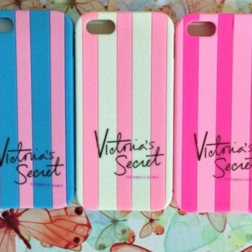 Case Covers For iphone 4 4g 4s/5 5g 5s --Victoria/'s Secret PINK Luxe Soft Rubber Stripe